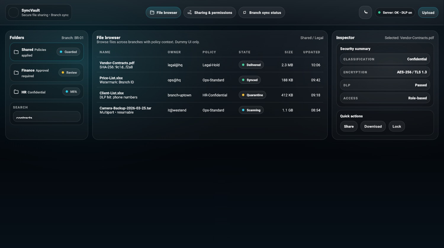 SyncVault File Browser